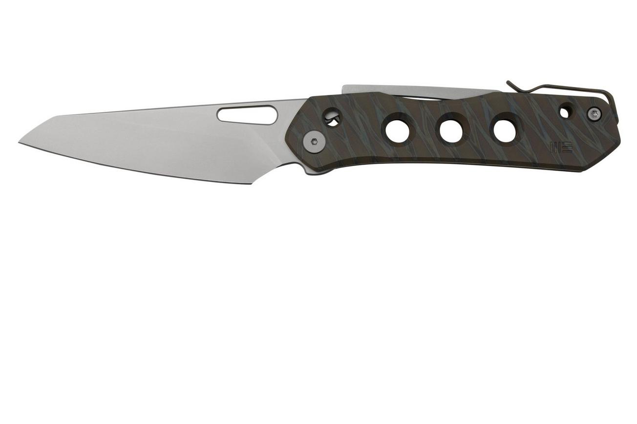 WE Knife Vision R Tiger WE21031-6, Stripe Flamed Titanium zakmes, Snecx design