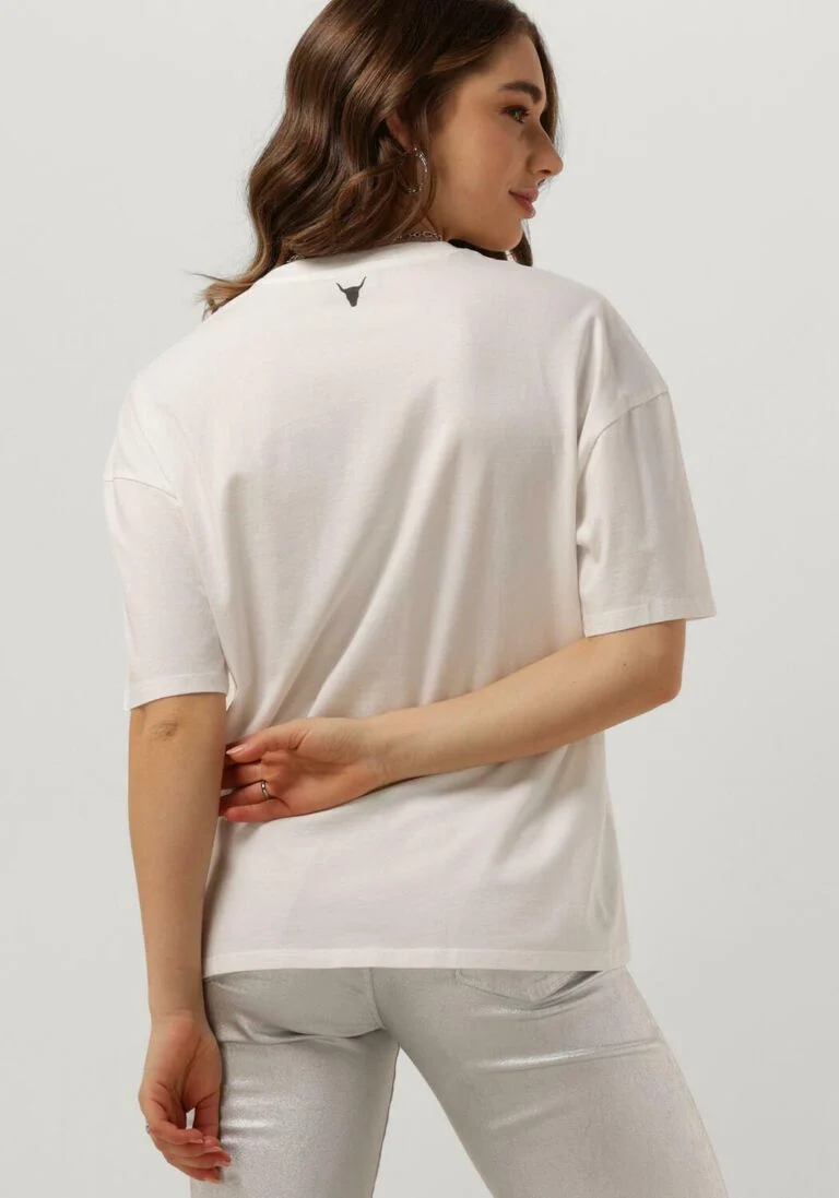 ALIX THE LABEL witte alix the label t-shirt ladies knitted the label t-shirt