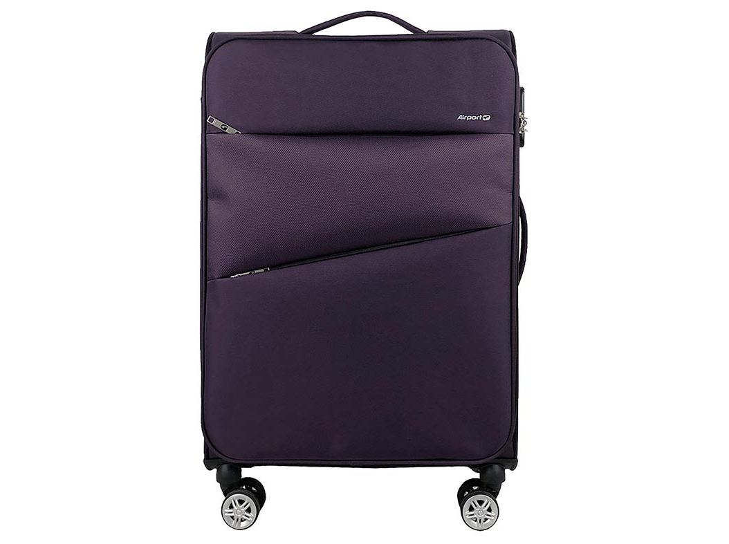 MALA DE VIAGEM MÉDIA FLEXÍVEL AIRPORT ROXO 8 RODAS 65CM