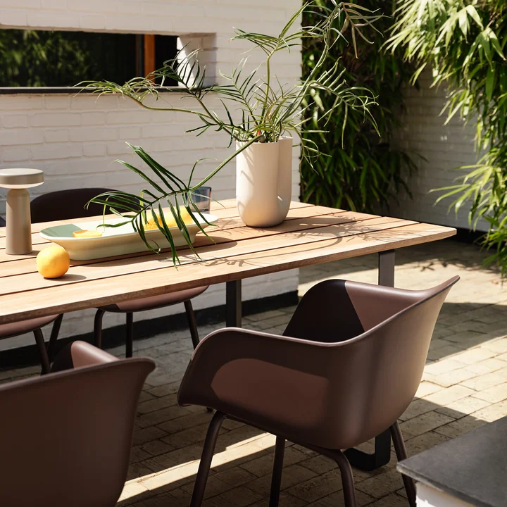 Muuto - Fiber Outdoor Armlehnstuhl, grau