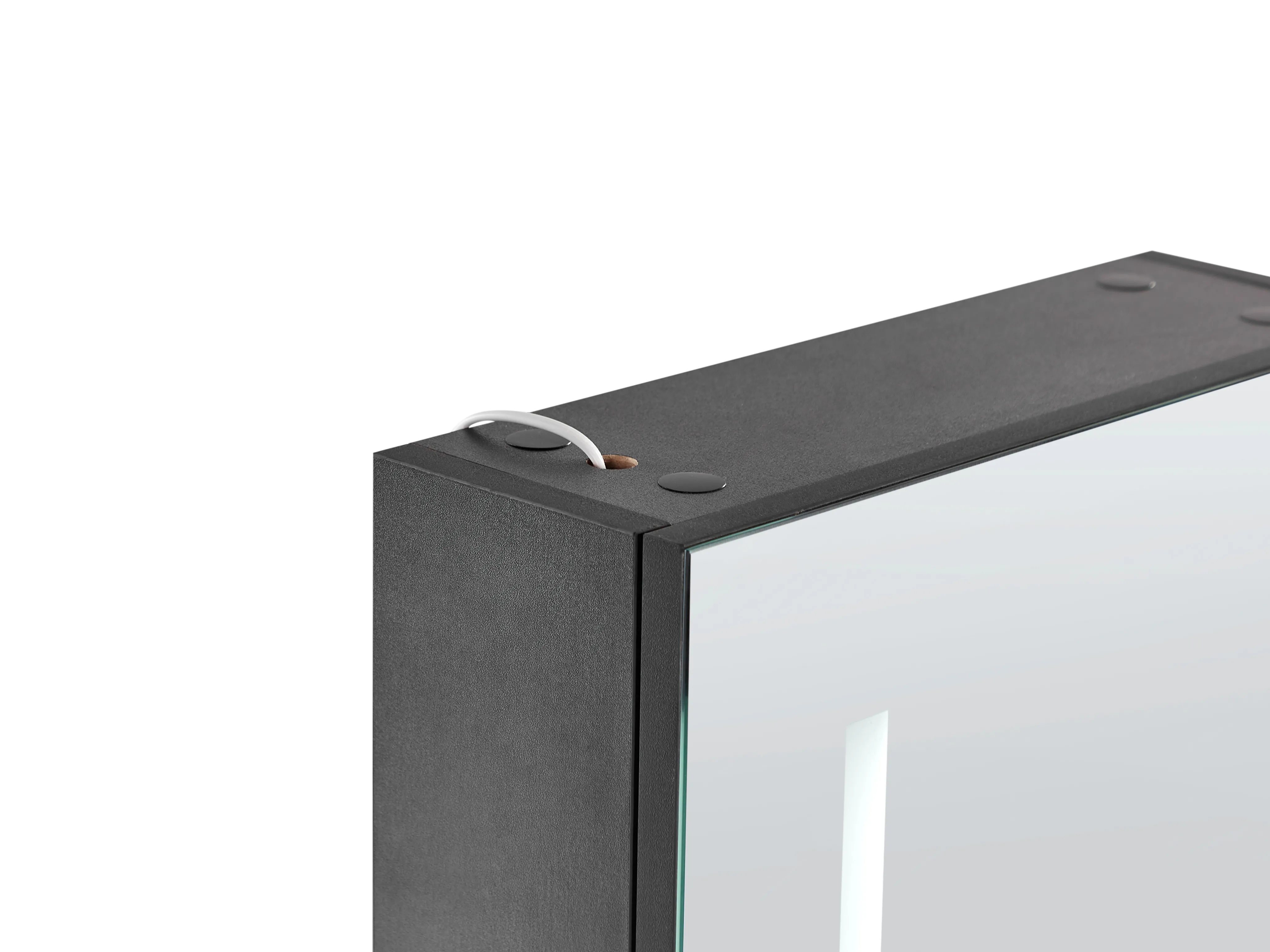 Badkamer wandkast met spiegel LED CAMERON 40 cm 60 cm Zwart