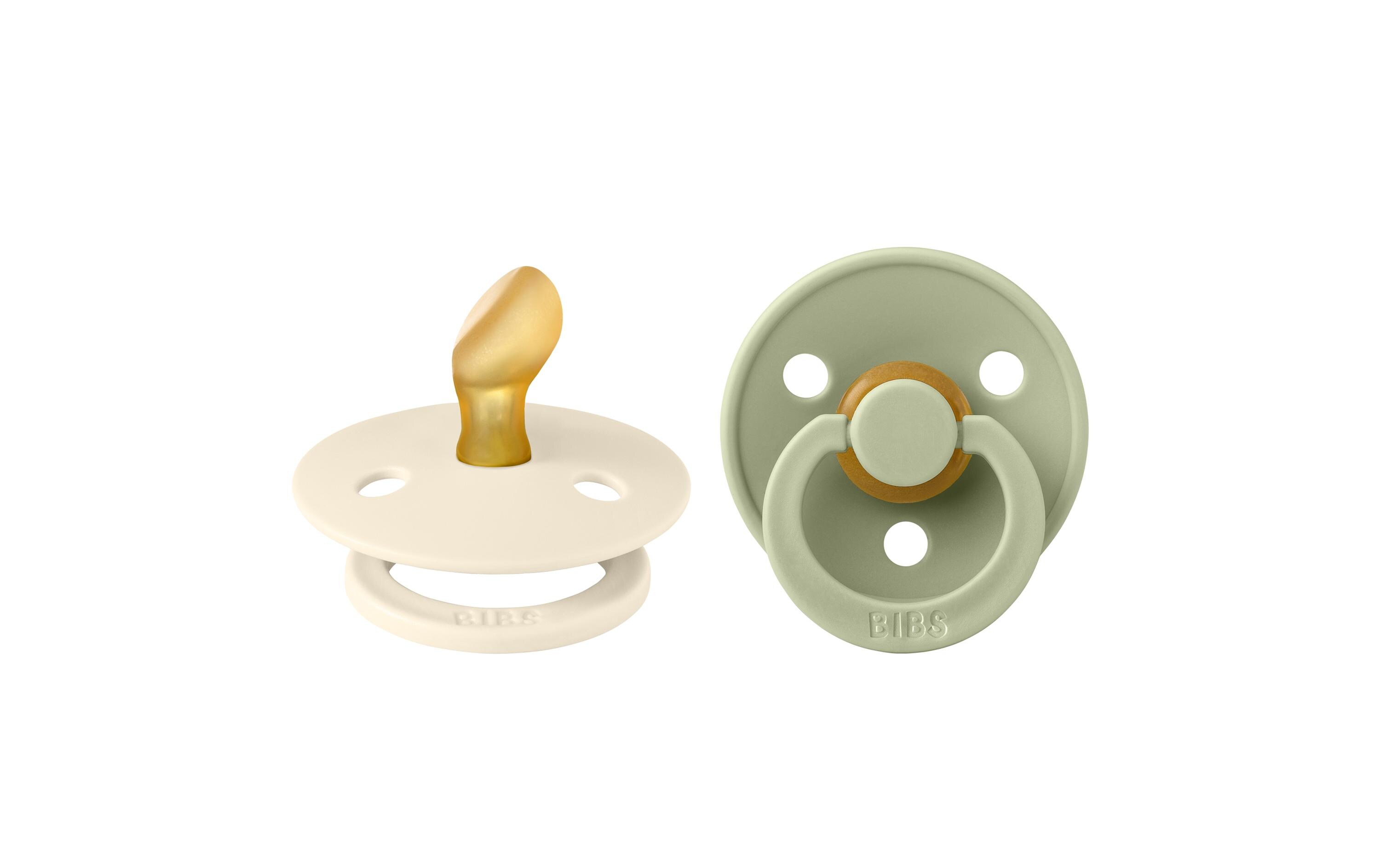 Nuggi anatomisch Latex 2er Set Ivory/Sage Green 0-6 Mt.Doppelpack Schnuller für Babys