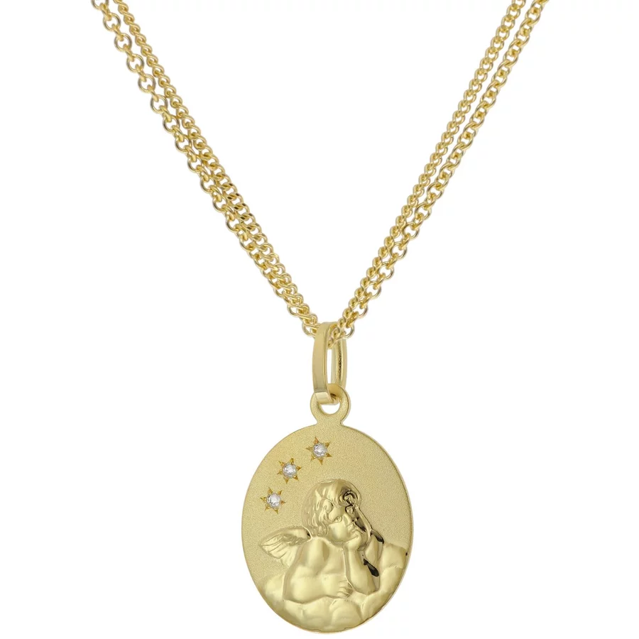 trendor Kinder-Halskette mit Schutzengel-Anhänger Gold 333 (8 Karat) gold