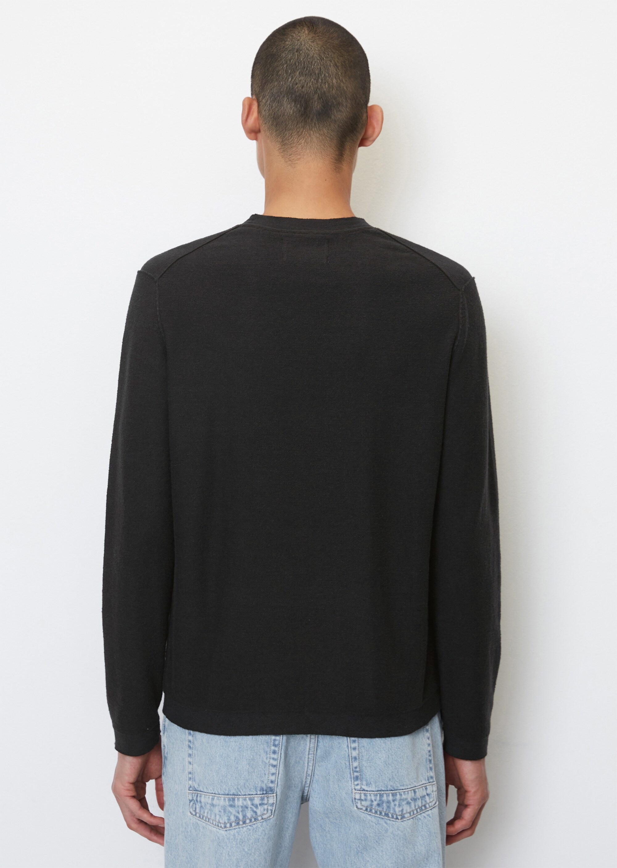 Langarm-Pullover regular im lässigen Inside-Out-Look