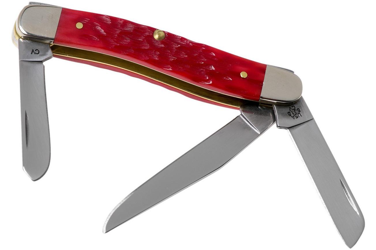 Case Medium Stockman Dark Red Bone, Peach Seed Jig, 31951, 6318 CV zakmes