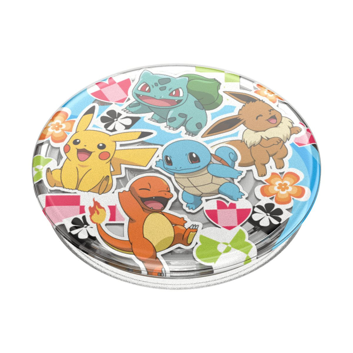PopGrip Premium Finger Griff Halterung (Austauschbarer Top) für Smartphones / Tablets (112697) - Pokémon Multi Transparent