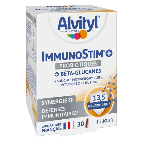 Alvityl Immunostim + Fibra, Vitamina C e D, Zinco, para maiores de 12 anos, 30 cápsulas