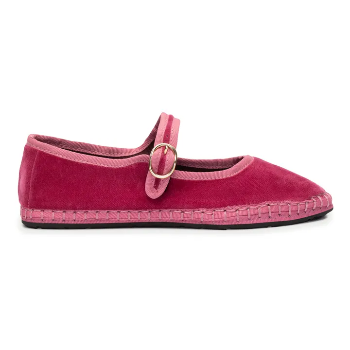 Flabelus Ballerines Slippers Frances Velours | Rouge framboise