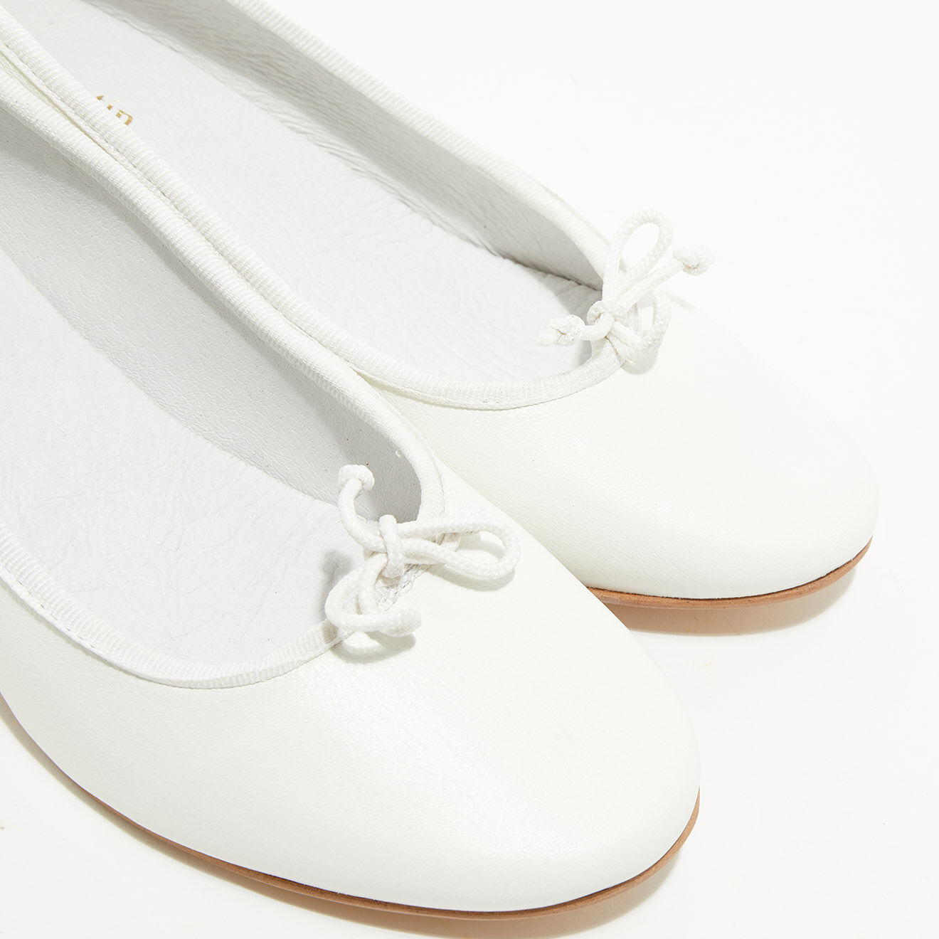 Quartier Latin Ballerines trotters en Cuir Diane blanches - Talon 4 cm