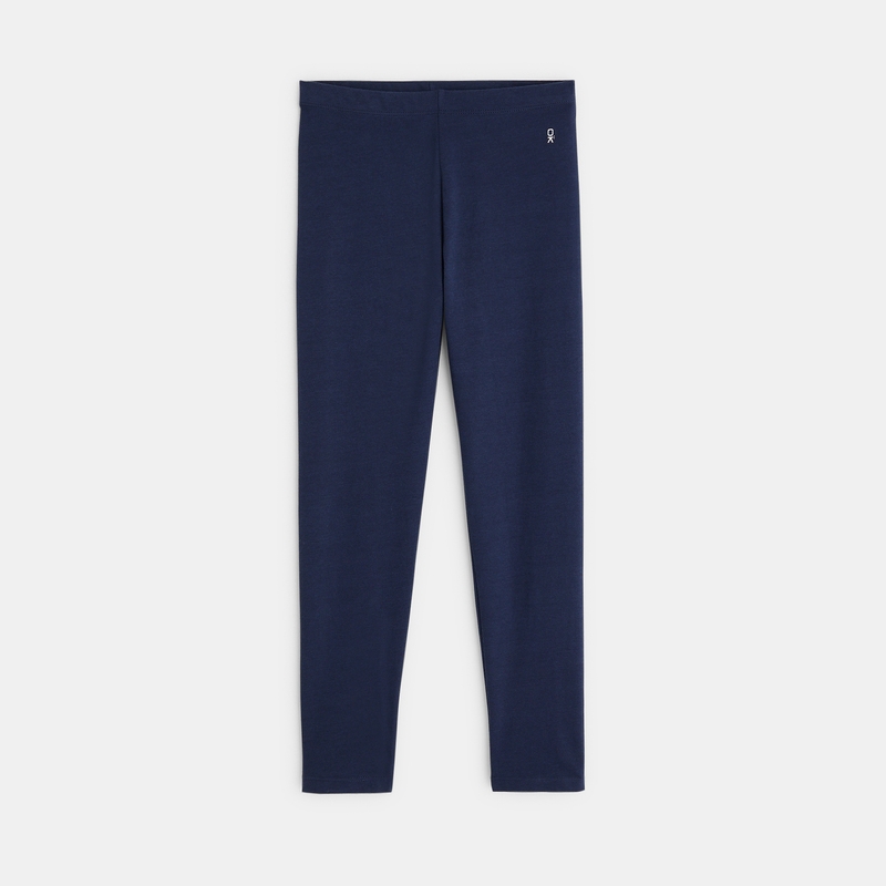 Leggings chauds et unis bleu garçon