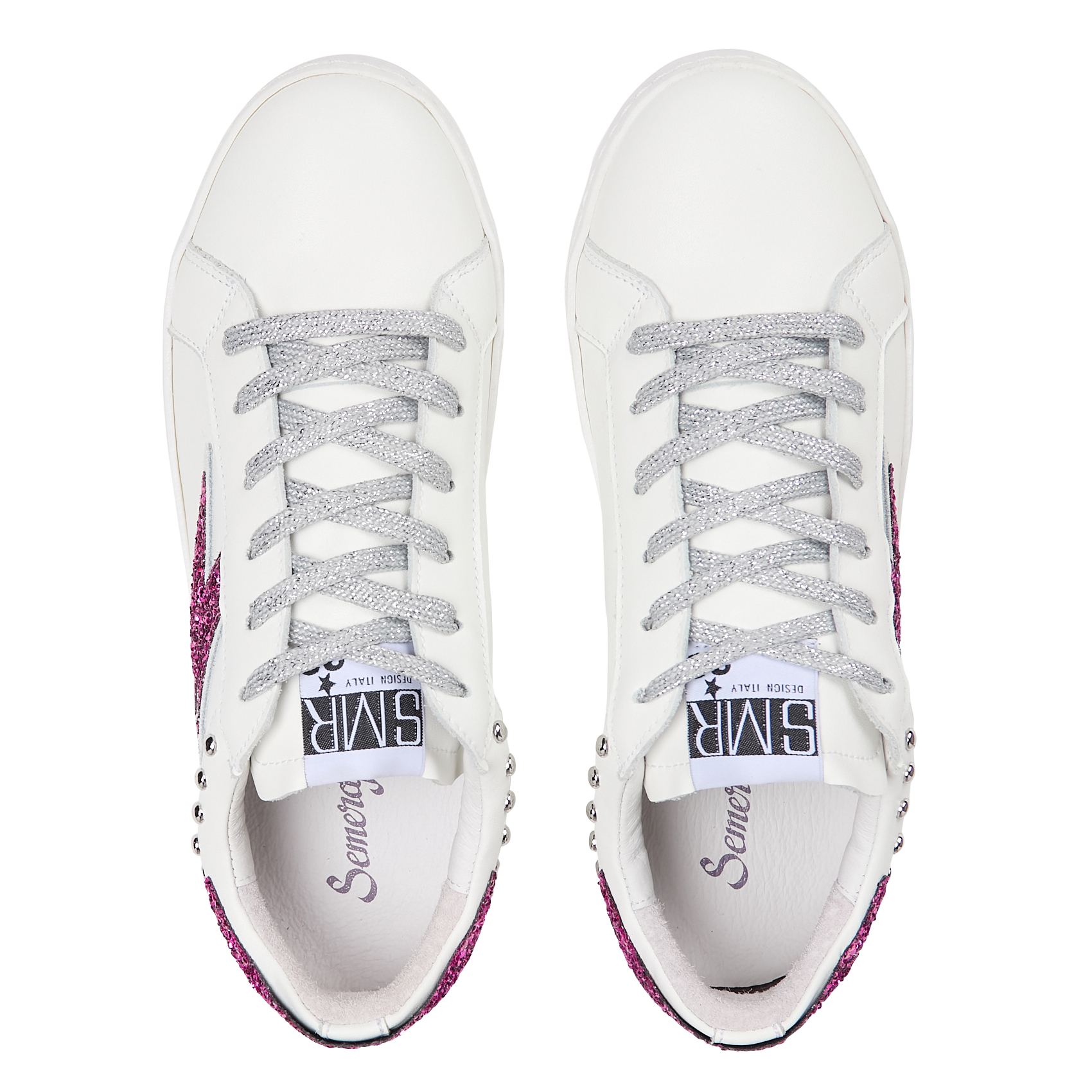 ROY - Baskets basses cloutées à sequins| Blanc