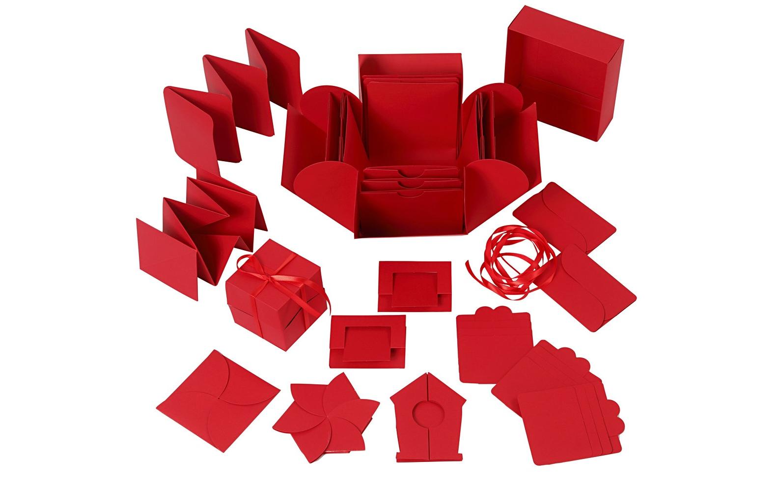 Geschenkbox Explosionsbox Rot, 12 x 12 x 12 cmExplosionsbox