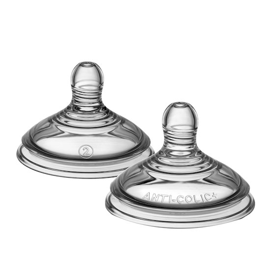 Lot de 2 tétines anti-colique   Débit moyen   de               Tommee Tippee