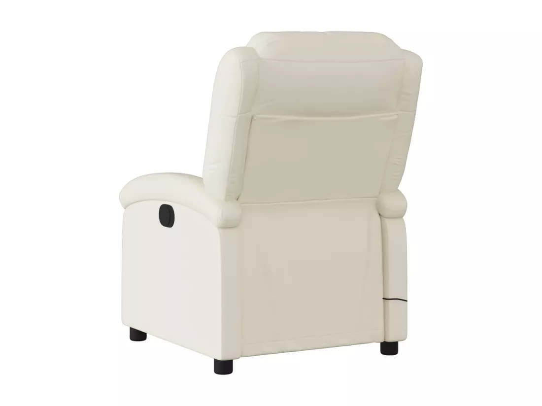 Fauteuil inclinable massant Crème Similicuir