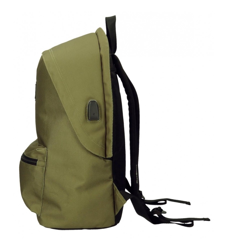 Mochila para computador Pepe Jeans Aris Colorful com dois compartimentos, verde.