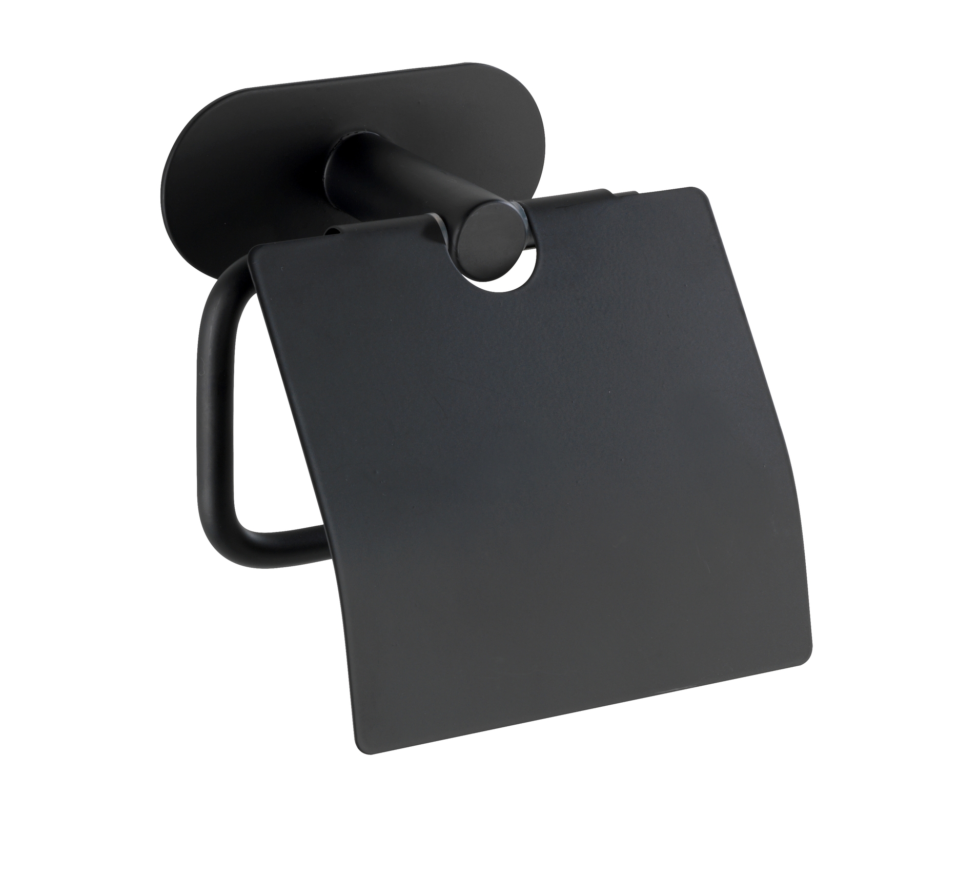 Wenko Orea turbo-loc toiletrolhouder met deksel RVS zwart mat