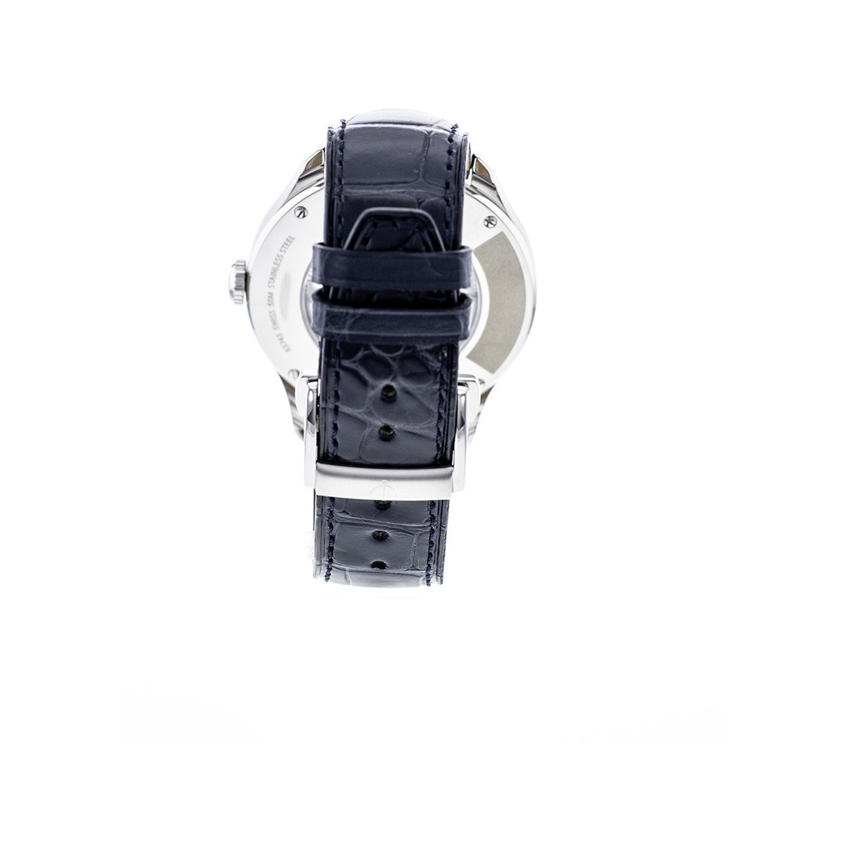 Montre d'occasion Baume et Mercier Clifton homme automatique acier bracelet cuir noir