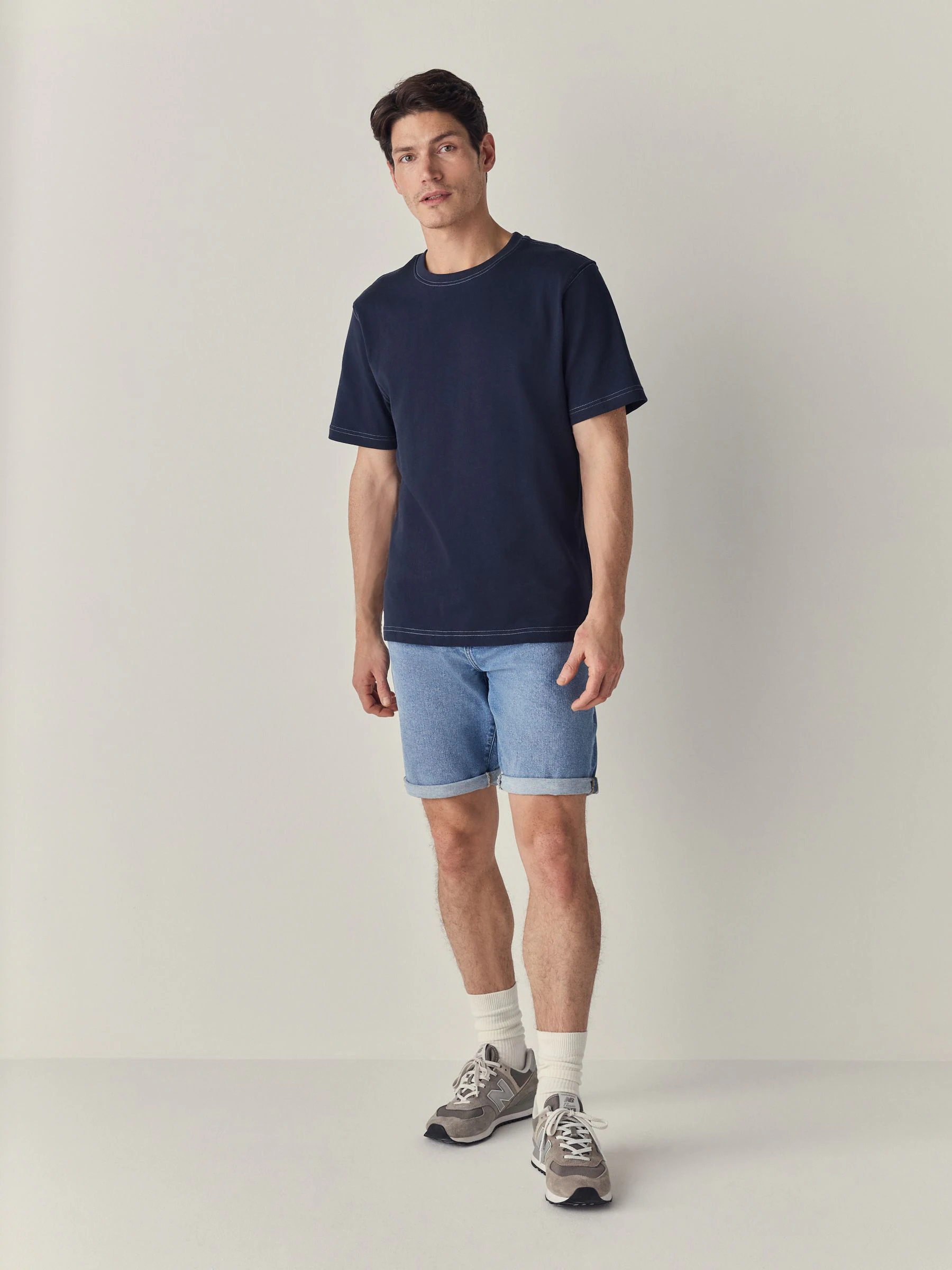 Lichtblauw - Slim Fit - Stretch denim short