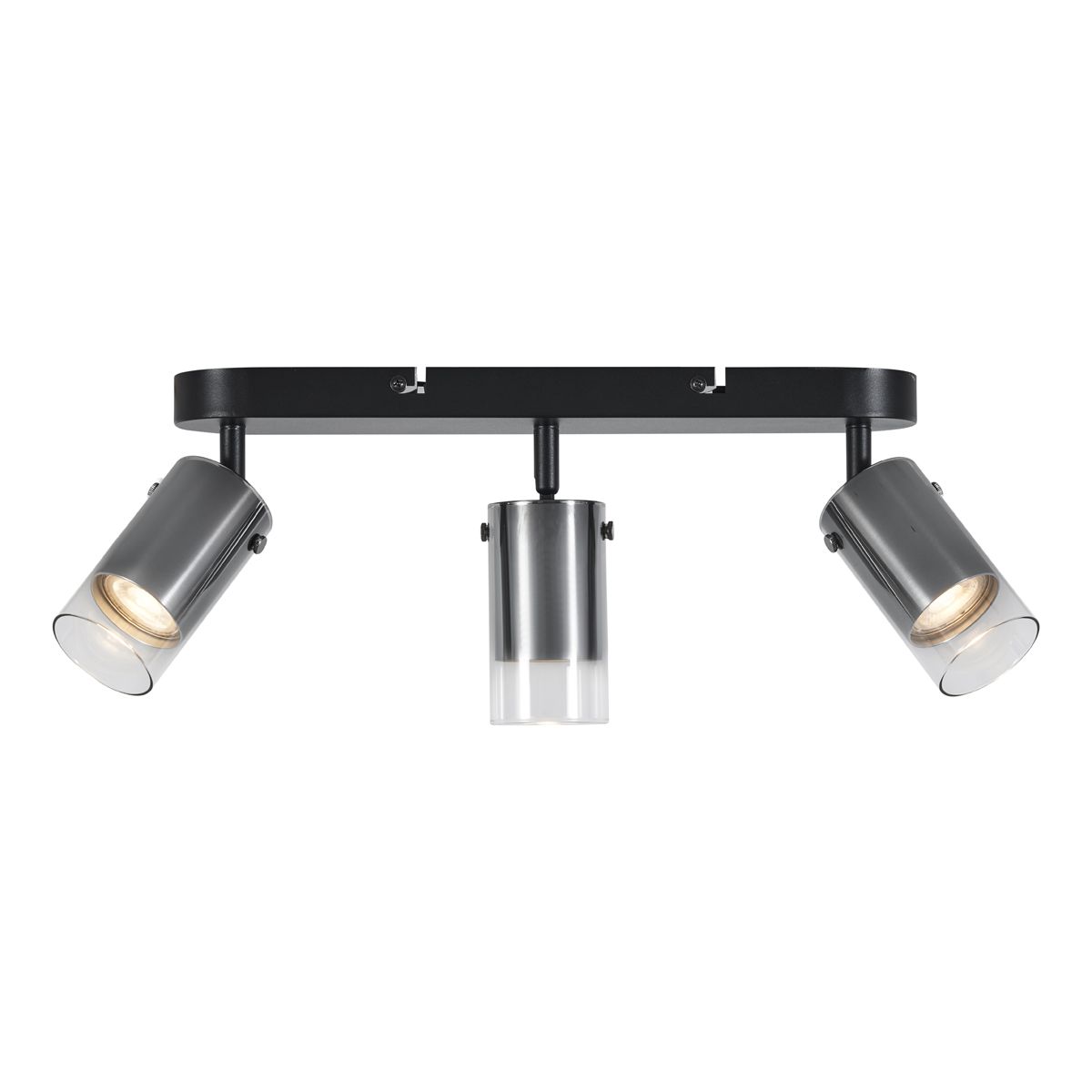 Moderne plafondspot gunmetal 3-lichts draai- en verstelbaar - Drain