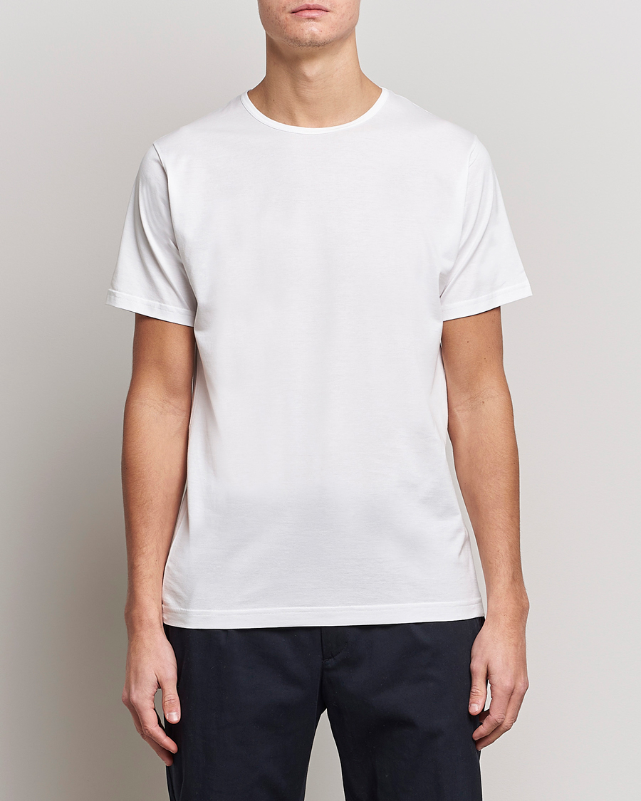 Sunspel Superfine Cotton Crew Neck T-Shirt White