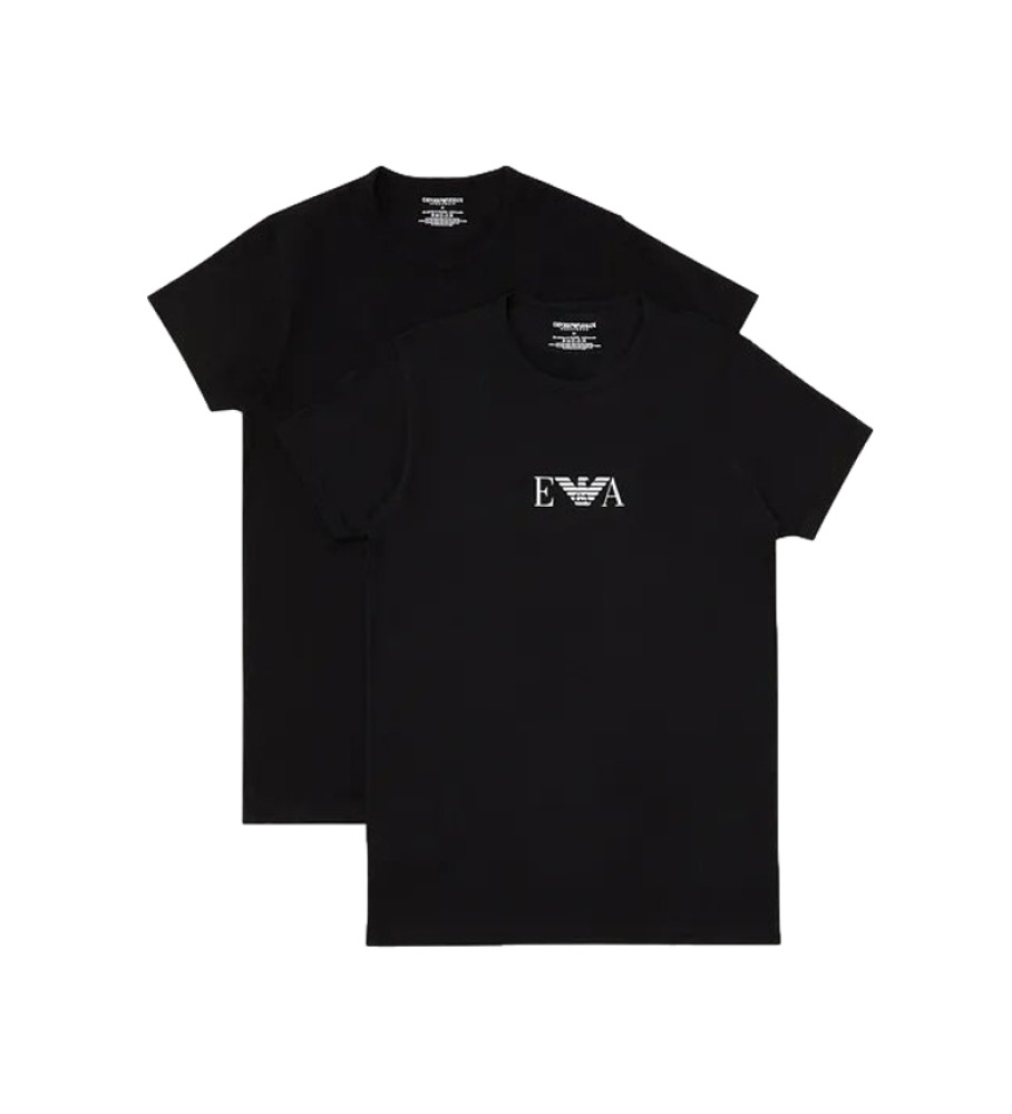 Conjunto com duas camisetas pretas Emporio Armani