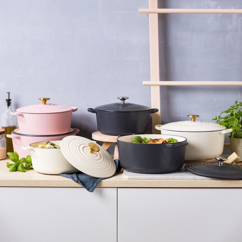 BK Bourgogne braadpan 24cm/4.2L Cream White gietijzer inductie