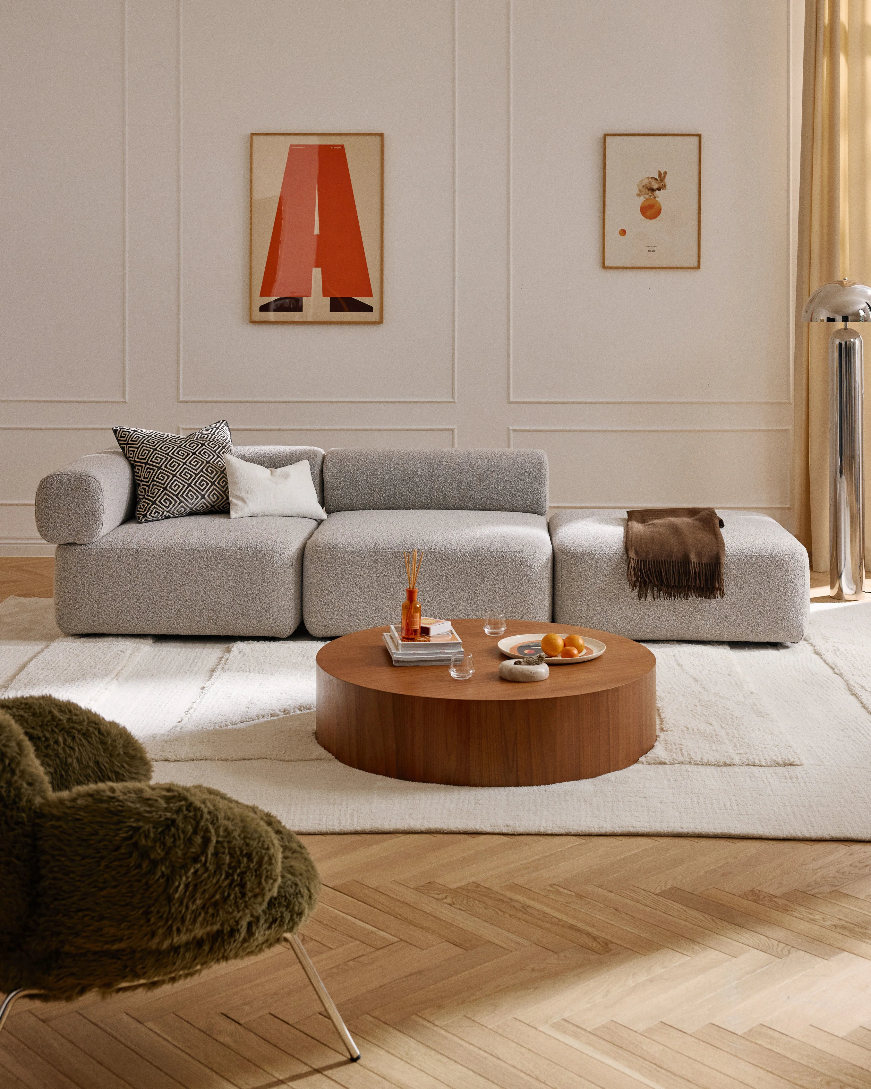 Modulaire bouclé poef Anton
