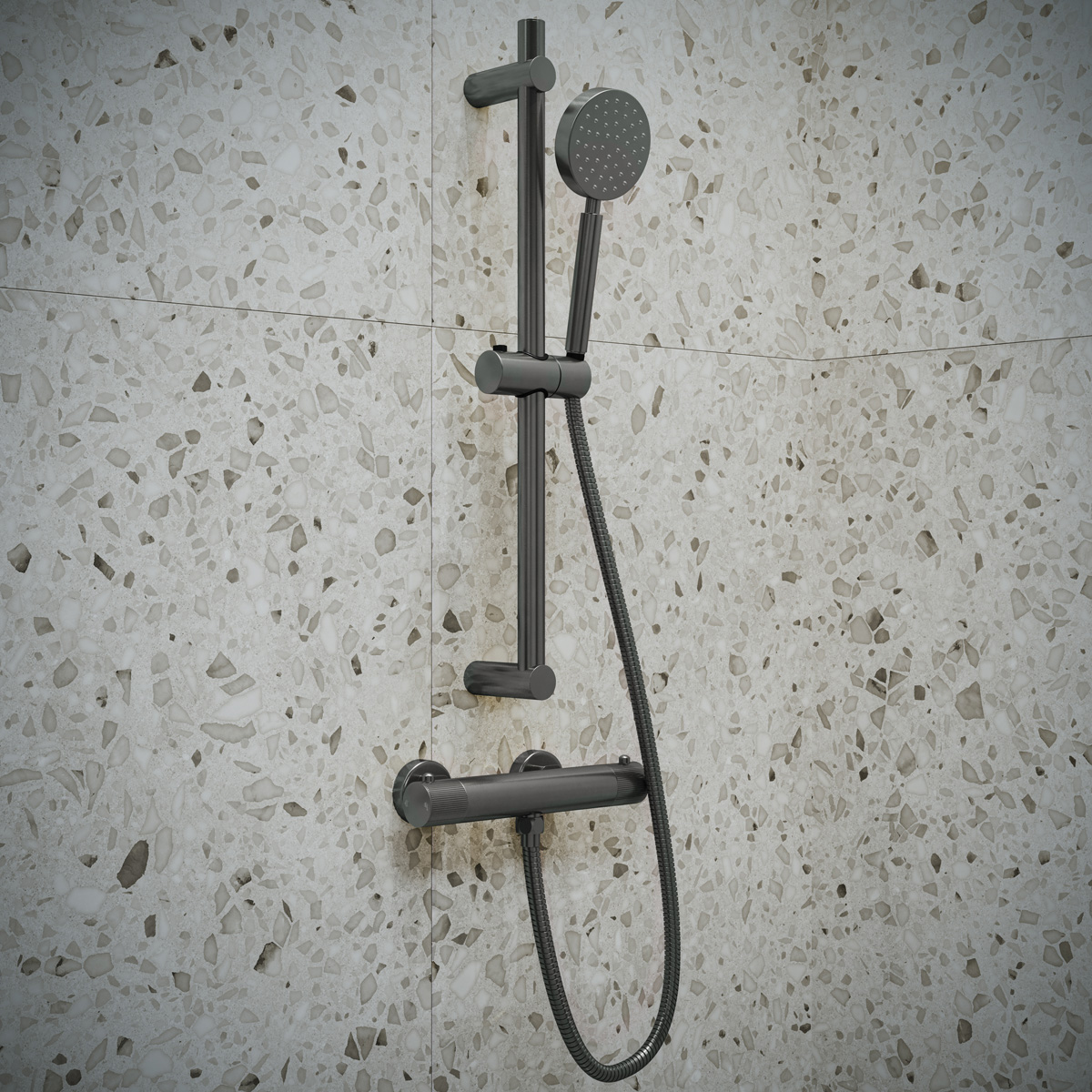 Saniclear Iron Stripes opbouw douchethermostaat verouderd ijzer - gunmetal