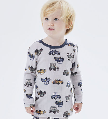 Name It Bluse - Wolle - Noos - NmmWang - Grau Dawn m. Autos
