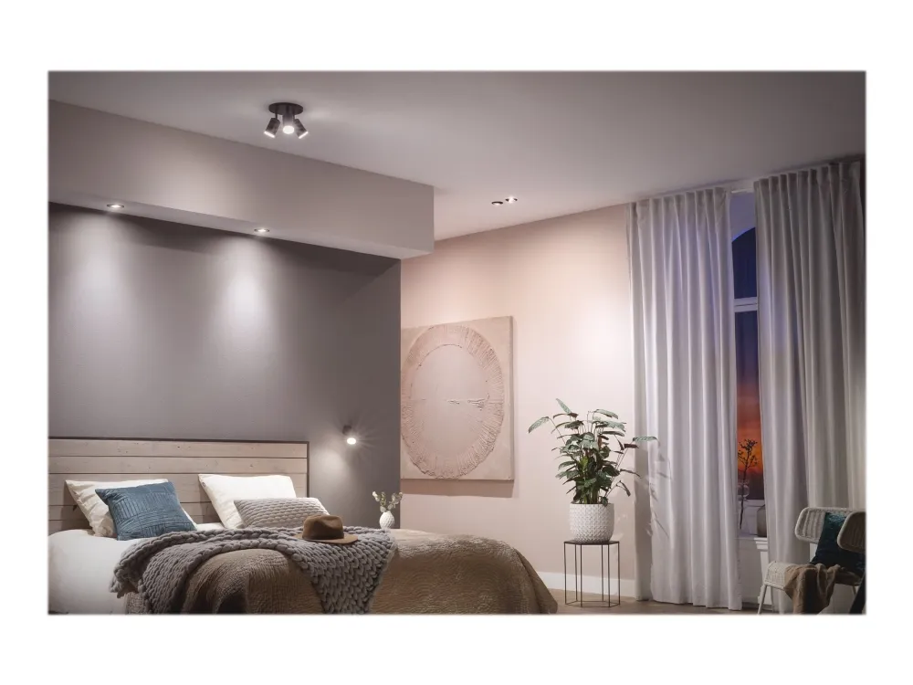 Philips Hue White and Color Ambiance Centura - Indlejret spotlys - LED-spot lyspære - GU10 - 5.7 W - 16 millioner farver/varmt hvidt til koldt hvidt lys - 2000-6500 K - sort (pakke med 3)