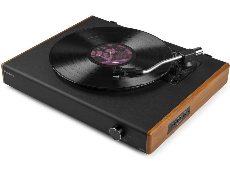 Audizio Plattenspieler RP335 Braun/Schwarz Vintage-Plattenspieler mit zwei Stereolautsprechern mit vollem Frequenzbereich