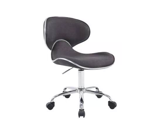 Chaise de bureau - Tissu & Métal chromé - Gris foncé - Las Vegas V2