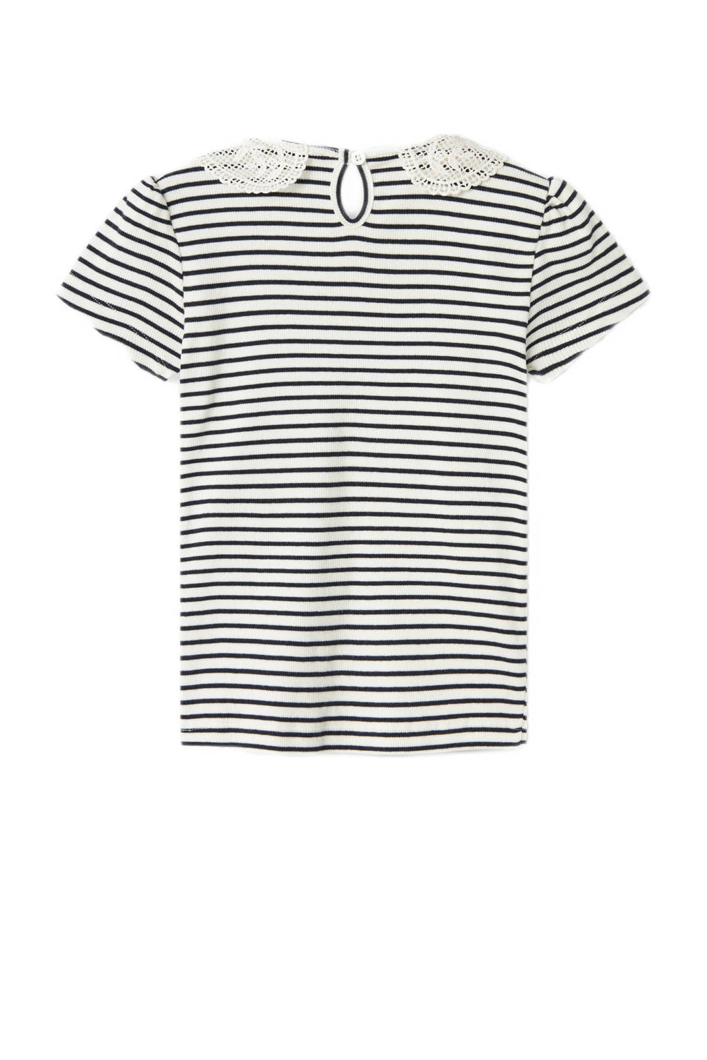 NAME IT gestreept T-shirt NMFFLOSSA donkerblauw/offwhite
