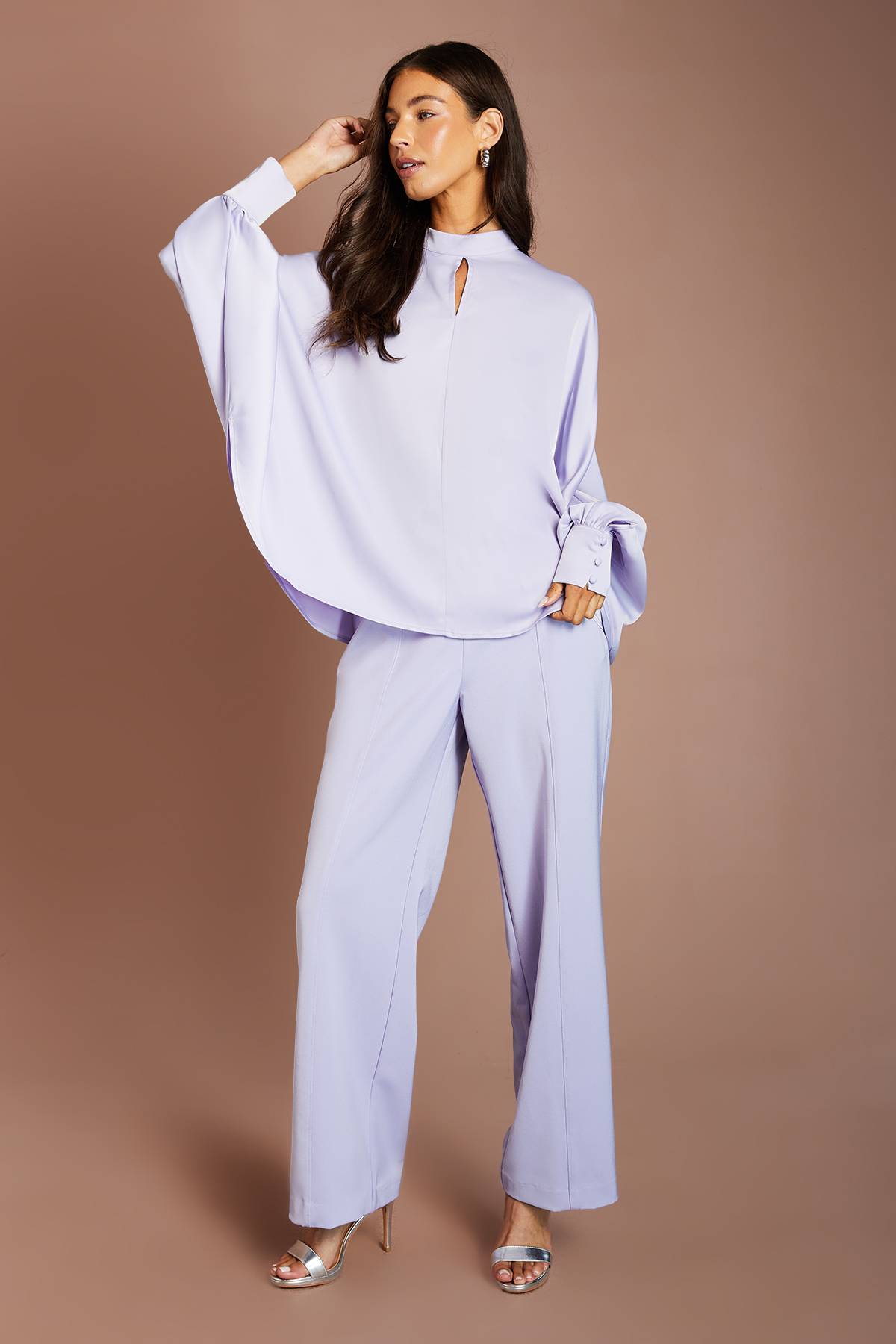 Coast Chemise En Satin À Manches Chauve-souris