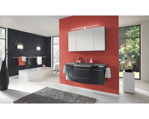 Marlin badkamerspiegelkast, 120 x 17,5 x 68,2 cm, antraciet, 3-deurs, LED, IP20