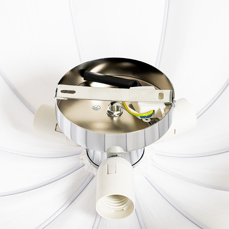 Japandi plafondlamp wit zijden 52cm 3-lichts - Plu