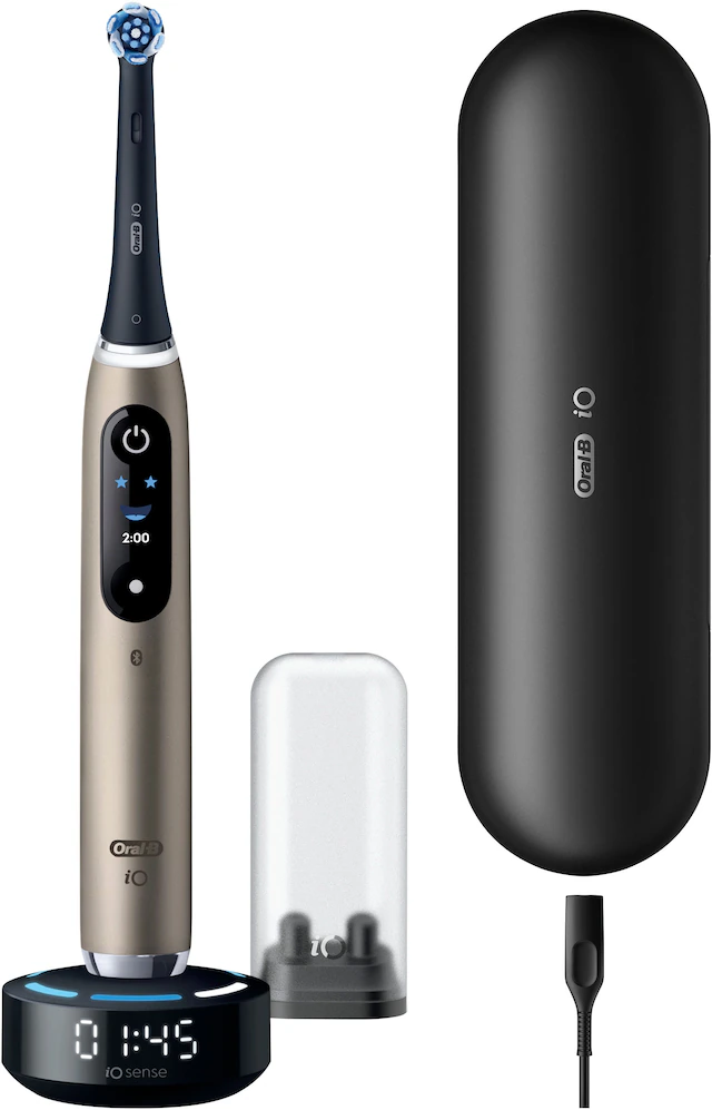 Oral-B Elektrische Zahnbürste »iO Series 10« 1 Stk. Aufsteckbürsten inkl. 1 Aufsteckbürste, iO Sense Schnellladestation, Lade-Reise-Etui