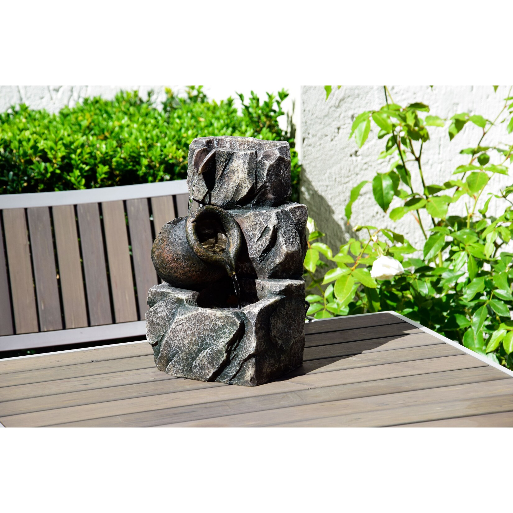 Dobar 96400e Design-Gartenbrunnen mit Amphore
