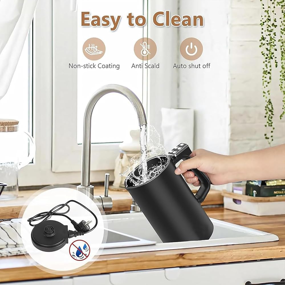 Mousseur à Lait électrique, cuiseur Vapeur et Chauffage de Grande capacité de 350 ML avec 4 réglages de Lait, Facile à Nettoyer, Machine électrique à Mousse de Lait Chaud et Froid de 500 W pour café : Cuisine et Maison