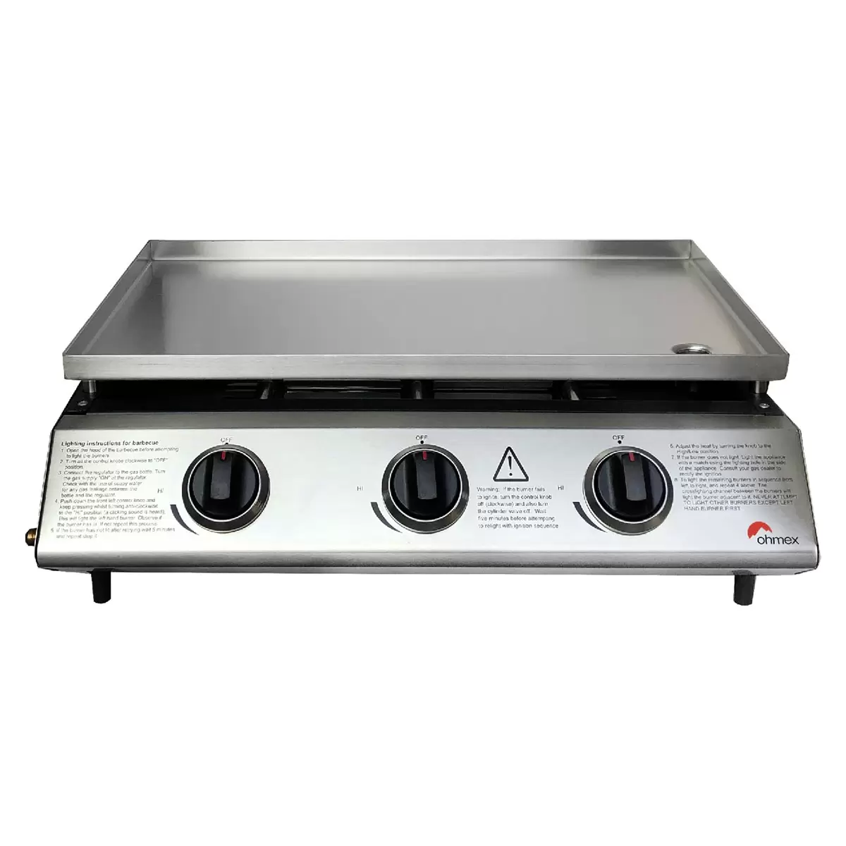 Plancha Gasgrill Ohmex Silber