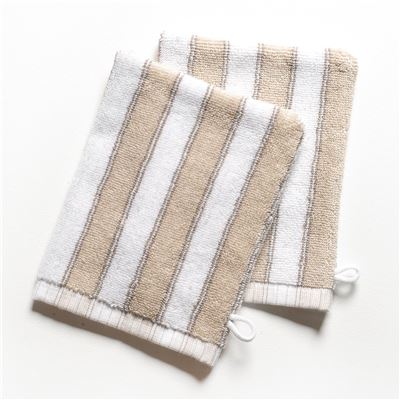 Linge de toilette double rayure - Lot de 4 pièces - BECQUET CRÉATION - 500 g/m²