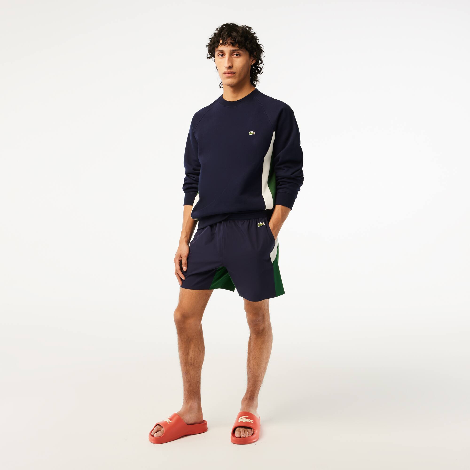 Short de bain color-block homme Lacoste en polyamide recyclé Maillots de bain - Bleu - Lacoste - Homme