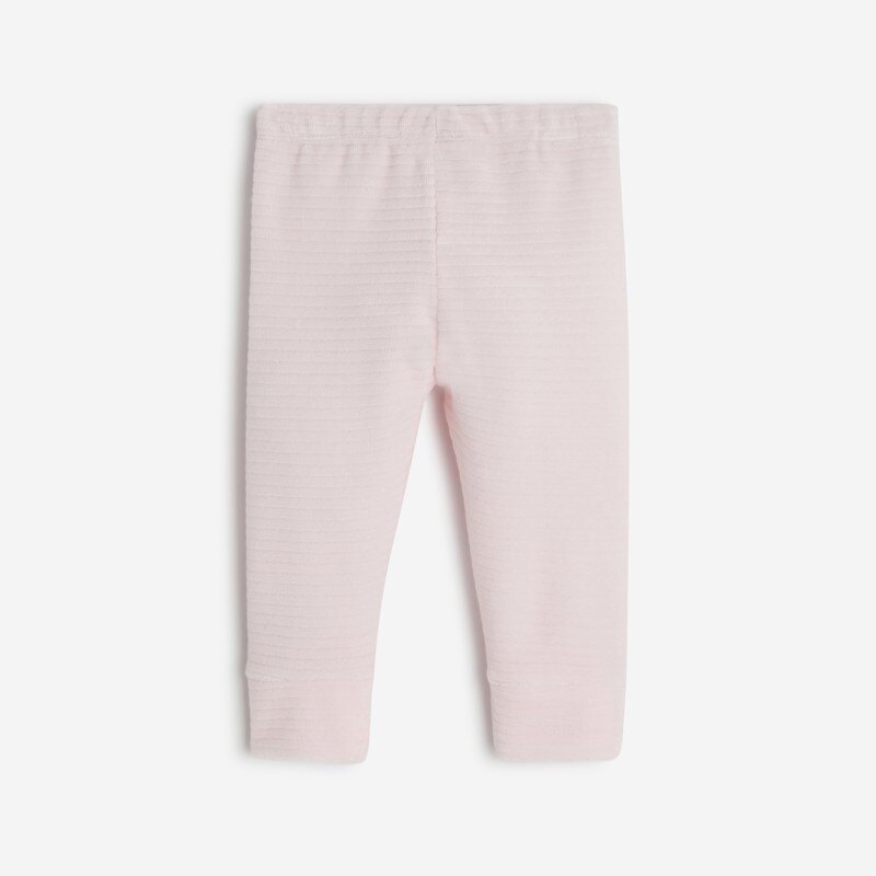 Pantalon bébé fille violine en velours maille côtelée violet Catimini Mauve Violet
