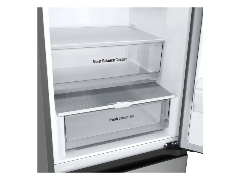 LG GBV3200DPY - Køleskab/fryser - bund-fryser - bredde: 59.5 cm - dybde: 68.2 cm - højde: 203 cm - 387 liter - Klasse D - prime-sølv