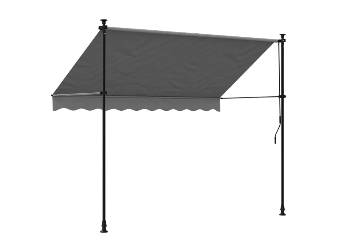 Auvent rétractable anthracite 250x150 m tissu et acier