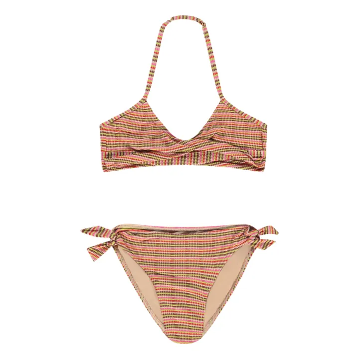 Beachlife Maillot 2 Pièces Croisé Rayé | Rose