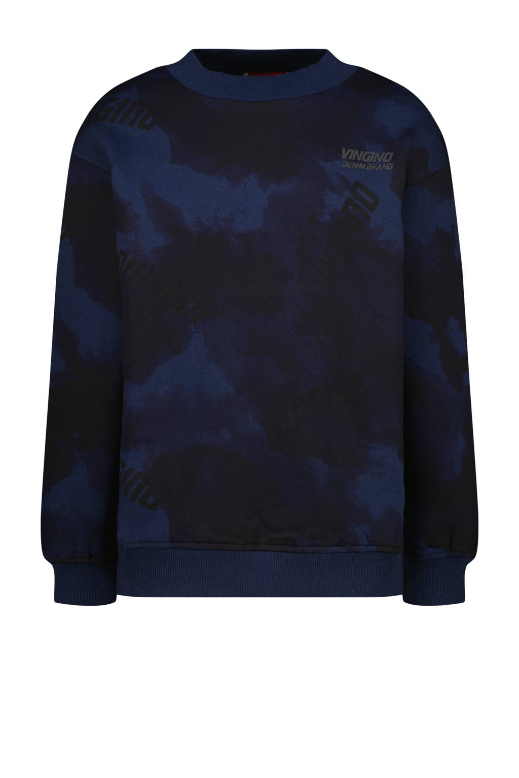 Vingino sweater Nort met all over print donkerblauw