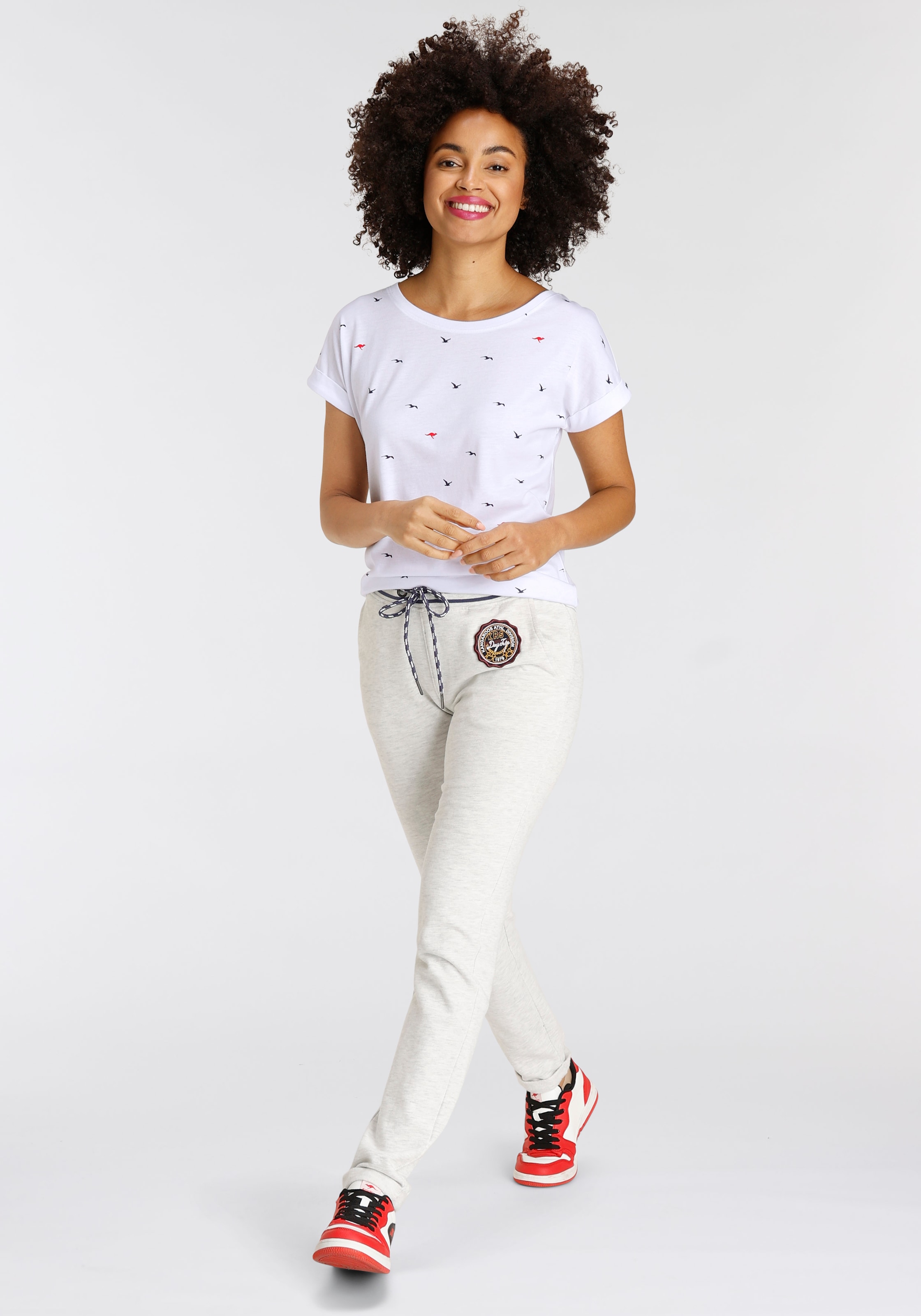 KangaROOS Print-Shirt , kurzärmelig,  figurumspielend,  mit Print,  mit Rundhalsausschnitt