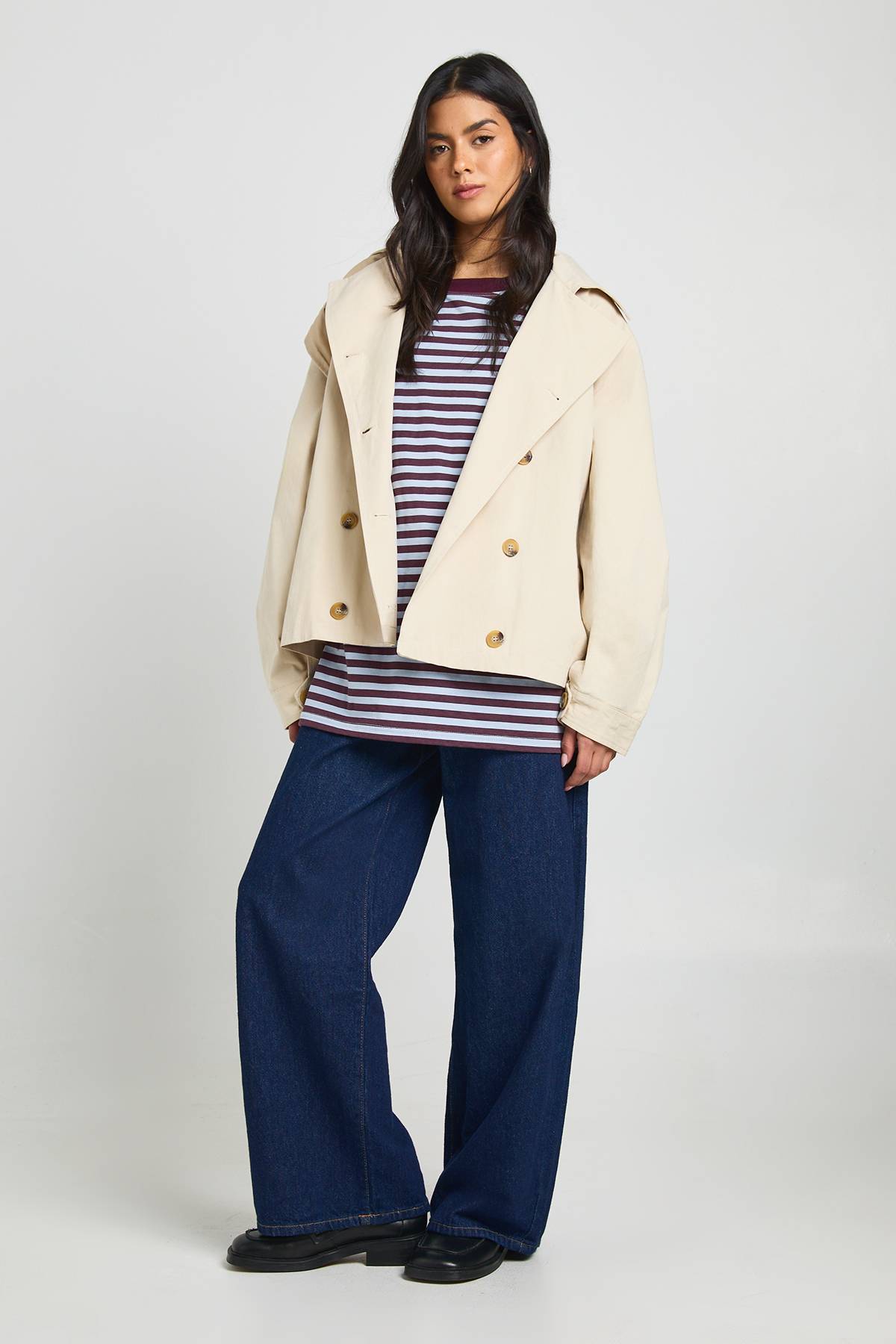 boohoo Trench Court à Manches Bouffantes