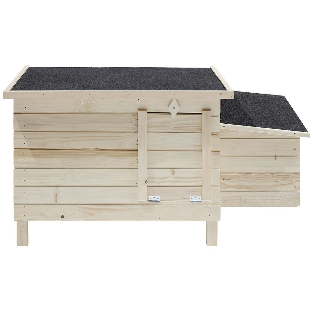 Poulailler cocotte en bois avec pondoir et toît bitumé 115x64xH71cm